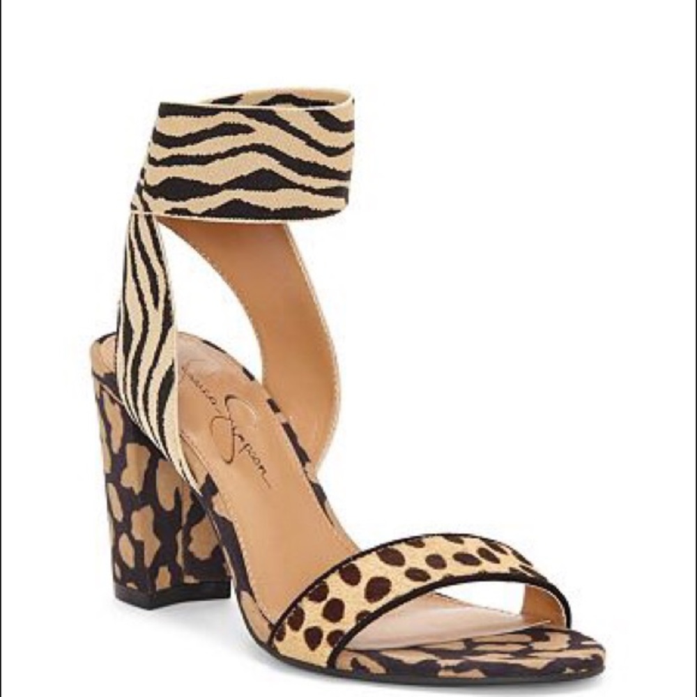 Jessica Simpson Cheetah Print Block Heel Sandals
